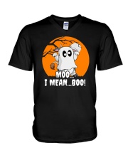 Moo I Mean Boo V-Neck T-Shirt tile