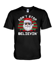 Don't Stop Believin' Santa V-Neck T-Shirt tile