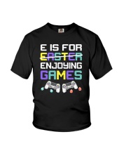 E Is For Enjoying Game Easter Youth T-Shirt tile