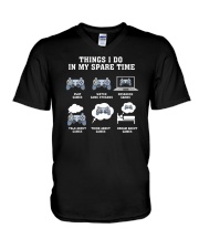 Things I Do In My Spare Time Game V-Neck T-Shirt tile