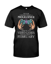 Never underestimate a programmer loves gaming Classic T-Shirt front