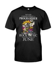Never underestimate a programmer loves Rock Premium Fit Mens Tee tile