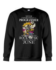 Never underestimate a programmer loves Rock Crewneck Sweatshirt tile
