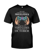Never underestimate a programmer loves gaming Premium Fit Mens Tee tile