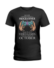 Never underestimate a programmer loves gaming Ladies T-Shirt tile