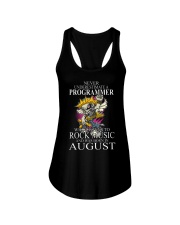 Never underestimate a programmer loves Rock Ladies Flowy Tank tile