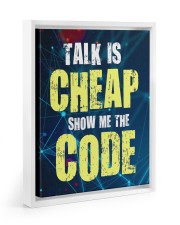 Talk is cheap Floating Framed Canvas Prints White tile