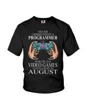 Never underestimate a programmer loves gaming Youth T-Shirt tile