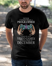 Never underestimate a programmer loves gaming Classic T-Shirt apparel-classic-tshirt-lifestyle-front-50