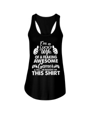 I am lucky wife Ladies Flowy Tank thumbnail