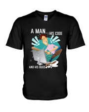 A man V-Neck T-Shirt tile