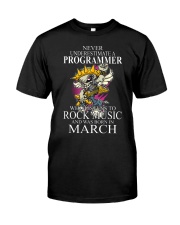 Never underestimate a programmer loves Rock Premium Fit Mens Tee tile