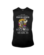 Never underestimate a programmer loves Rock Sleeveless Tee tile