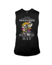 Never underestimate a programmer loves Rock Sleeveless Tee tile