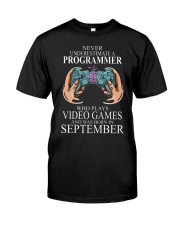 Never underestimate a programmer loves gaming Premium Fit Mens Tee tile