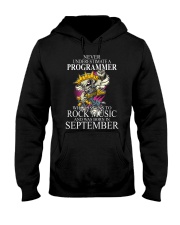 Never underestimate a programmer loves Rock Hooded Sweatshirt tile