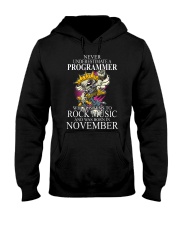 Never underestimate a programmer loves Rock Hooded Sweatshirt tile