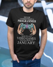 Never underestimate a programmer loves gaming Classic T-Shirt apparel-classic-tshirt-lifestyle-front-45