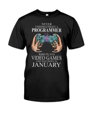 Never underestimate a programmer loves gaming Premium Fit Mens Tee tile