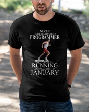 Never underestimate a programmer loves running Classic T-Shirt apparel-classic-tshirt-lifestyle-front-50