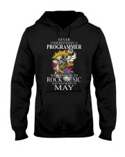 Never underestimate a programmer loves Rock Hooded Sweatshirt tile