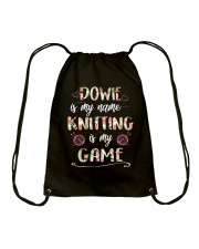 Dowie is my name Knitting is my game Drawstring Bag tile