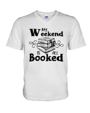 My Weekend Is All Booked Funny Reading Book Lover V-Neck T-Shirt thumbnail