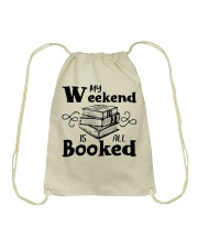 My Weekend Is All Booked Funny Reading Book Lover Drawstring Bag thumbnail