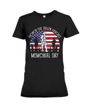 Honor the fallen heroes memorial day US Flag Premium Fit Ladies Tee thumbnail