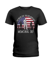Honor the fallen heroes memorial day US Flag Ladies T-Shirt thumbnail