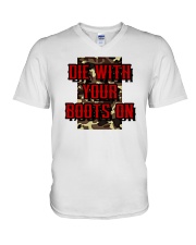 Die With Your Boots On V-Neck T-Shirt thumbnail