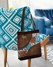 Personalized Camping Leather Pattern Printed All-over Tote aos-all-over-tote-lifestyle-front-01