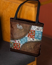 Personalized Camping Leather Pattern Printed All-over Tote aos-all-over-tote-lifestyle-front-02