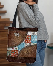 Personalized Camping Leather Pattern Printed All-over Tote aos-all-over-tote-lifestyle-front-09