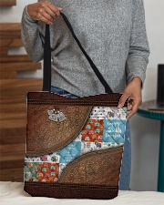 Personalized Camping Leather Pattern Printed All-over Tote aos-all-over-tote-lifestyle-front-10