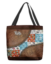 Personalized Camping Leather Pattern Printed All-over Tote front