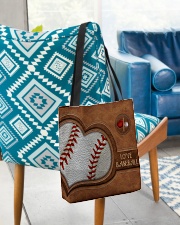 Baseball Leather Pattern Print All-over Tote aos-all-over-tote-lifestyle-front-01