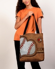 Baseball Leather Pattern Print All-over Tote aos-all-over-tote-lifestyle-front-06