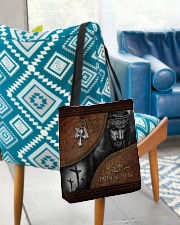 Faith Over Fear Leather Pattern Print All-over Tote aos-all-over-tote-lifestyle-front-01