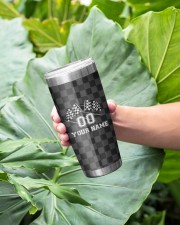 JK PERSONALIZED RACING TWO CROSSED CHECKERED FLAGS 20oz Tumbler aos-20oz-tumbler-lifestyle-front-17
