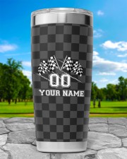 JK PERSONALIZED RACING TWO CROSSED CHECKERED FLAGS 20oz Tumbler aos-20oz-tumbler-lifestyle-front-61