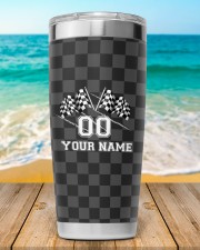 JK PERSONALIZED RACING TWO CROSSED CHECKERED FLAGS 20oz Tumbler aos-20oz-tumbler-lifestyle-front-70