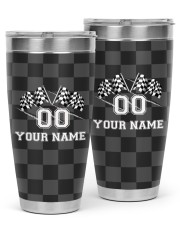 JK PERSONALIZED RACING TWO CROSSED CHECKERED FLAGS 30oz Tumbler tile