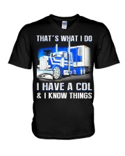 That's What I Do I Have A CDL V-Neck T-Shirt tile