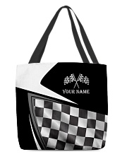 PERSONALIZED RACING BLACK WHITE All-over Tote back