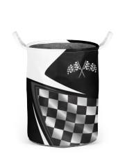 PERSONALIZED RACING BLACK WHITE Laundry Baskets tile