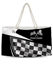 PERSONALIZED RACING BLACK WHITE Weekender Tote tile