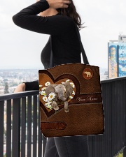 Personalize Elephant Leather Daisy All-over Tote aos-all-over-tote-lifestyle-front-05
