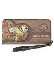 Personalized Turtle Women's Clutch Purse Horizontal front