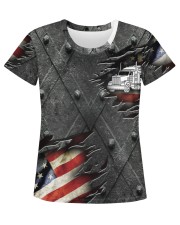 TRUCKER US FLAG PATTERN PRINTED Women's AOP T-Shirt tile